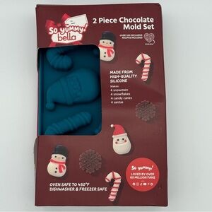 So Yummy Bella Chocolate Mold Set Silicone Santa, Candy Canes, Snowflakes..